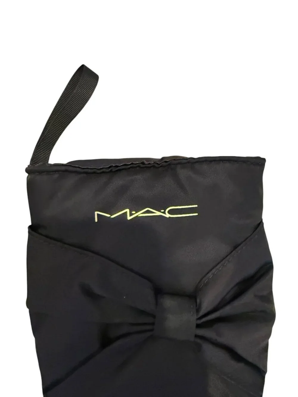MAC Cosmetics Holiday Christmas Stocking Black Bow Gift Bag